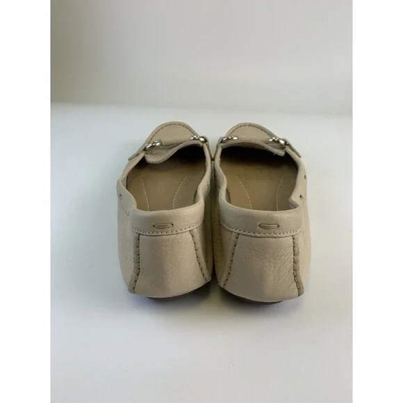 J Crew Soft Leather Loafer Taupe Bridle Bit Moccasin Toe Slip On Flat Womens 9 - Picture 5 of 12